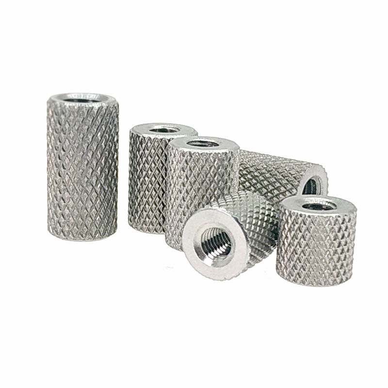 304不锈钢加长圆柱滚m花螺母手拧网纹螺帽M3M4M5M6M8M10M12M14M16