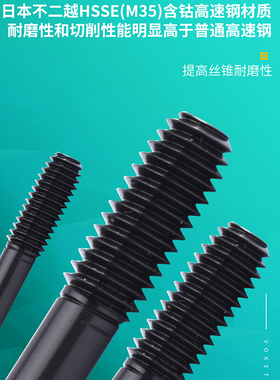 不锈钢DLC黑色涂层挤压丝攻 无屑攻牙机用丝锥M2M3M4M5M6M12