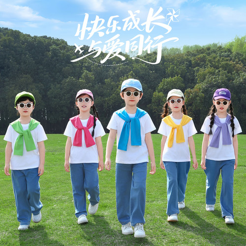 六一幼儿园合唱运动会小学生牛仔毕业表演班服儿童啦啦队演出服装