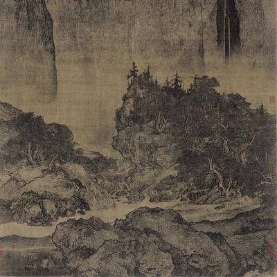 厂家直艺术家微喷居客供厅书房装画YL202406范宽名人字画山饰水画