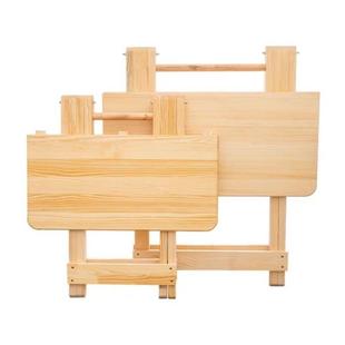 4I实木折叠圆桌桌简约方F767S5JH家用小饭桌桌便携手提桌吃饭桌子