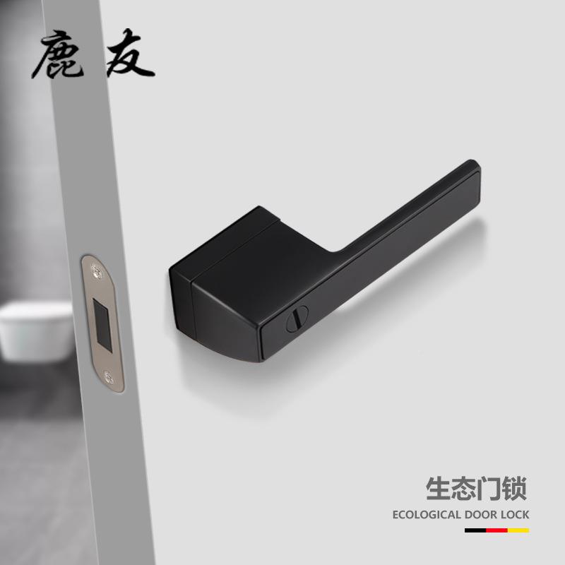 极门锁卧生态室门锁简QOR室内木门锁静音锁店房门锁黑白色磁吸酒