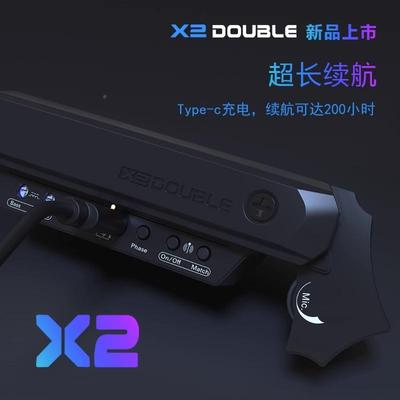DOUBL民E吉VJI他音器X2开无线连接音箱免孔可打板拾主动谣木吉他