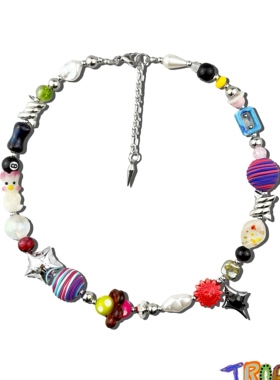 TROPHYBLING丨白兔大玩偶混珠项链彩色卡通项链