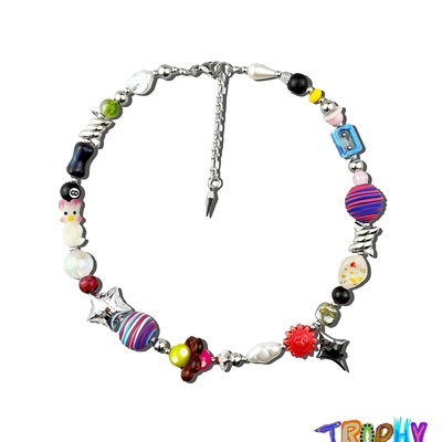 TROPHYBLING丨白兔大玩偶混珠项链彩色卡通项链