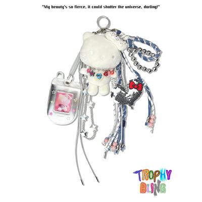 TROPHYBLING丨纯白牛仔编Kitty包挂