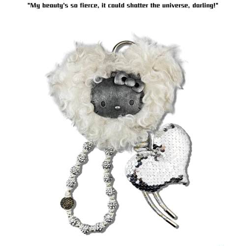 TROPHYBLING丨自制卷毛爱心银Kitty包挂