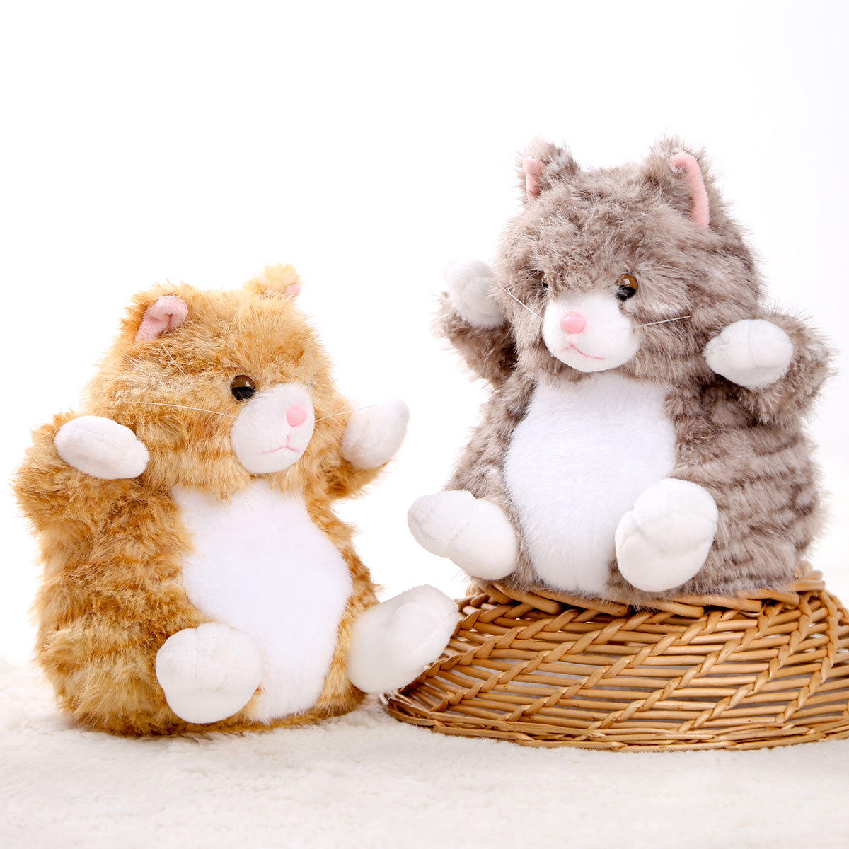 瞌睡猫咪玩偶公仔可爱花纹小猫毛绒玩具儿童睡觉抱枕娃娃