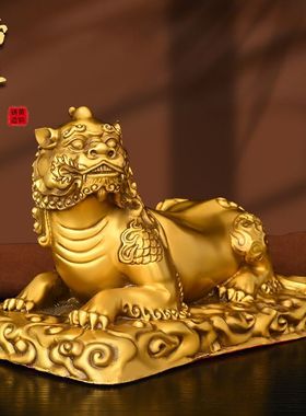 室内铜谛听摆件地藏王坐骑瑞兽办公室书桌家居工艺品中式招财摆件