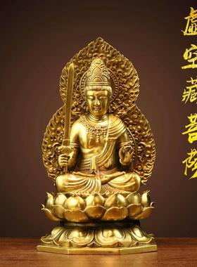 纯黄铜不动尊菩萨不动明王佛像摆件仿古家居客厅佛像装饰品铜佛像