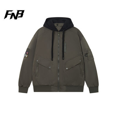 FNB美式潮牌复古棉服连帽加厚保暖男女同款秋冬季新款外套夹克