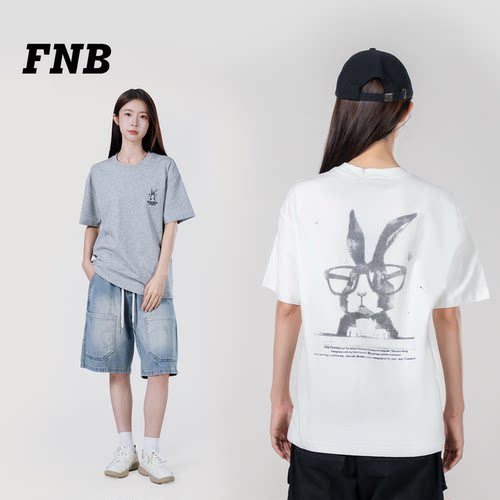 FNB美式卡通兔子短袖T恤百搭