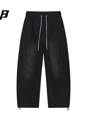 FNB美式风宽松阔腿休闲裤男女运动抽绳松紧腰长裤阔腿裤复古渐变