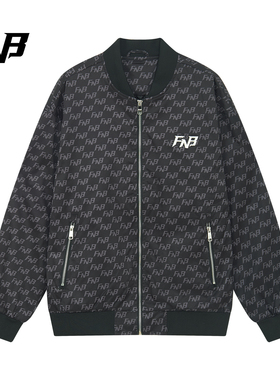 美式潮牌老花满印FNB棒球服男士休闲机车服外套拉链夹克春秋新款