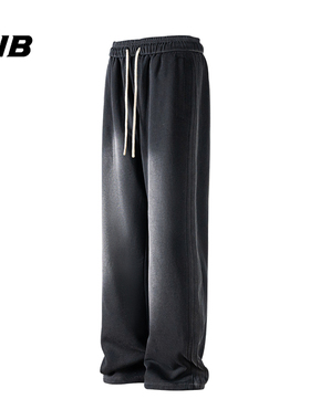 FNB美式潮牌流行水洗磨白男休闲裤长裤春秋季宽松新款百搭直筒裤