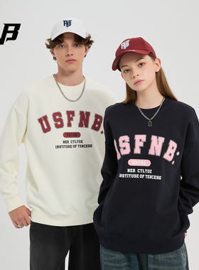 FNB潮牌卫衣男女同款2025秋冬季新款宽松字母印花百搭长袖上衣