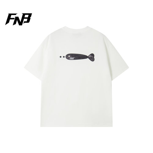 FNB夏季男短袖白色小鱼T恤