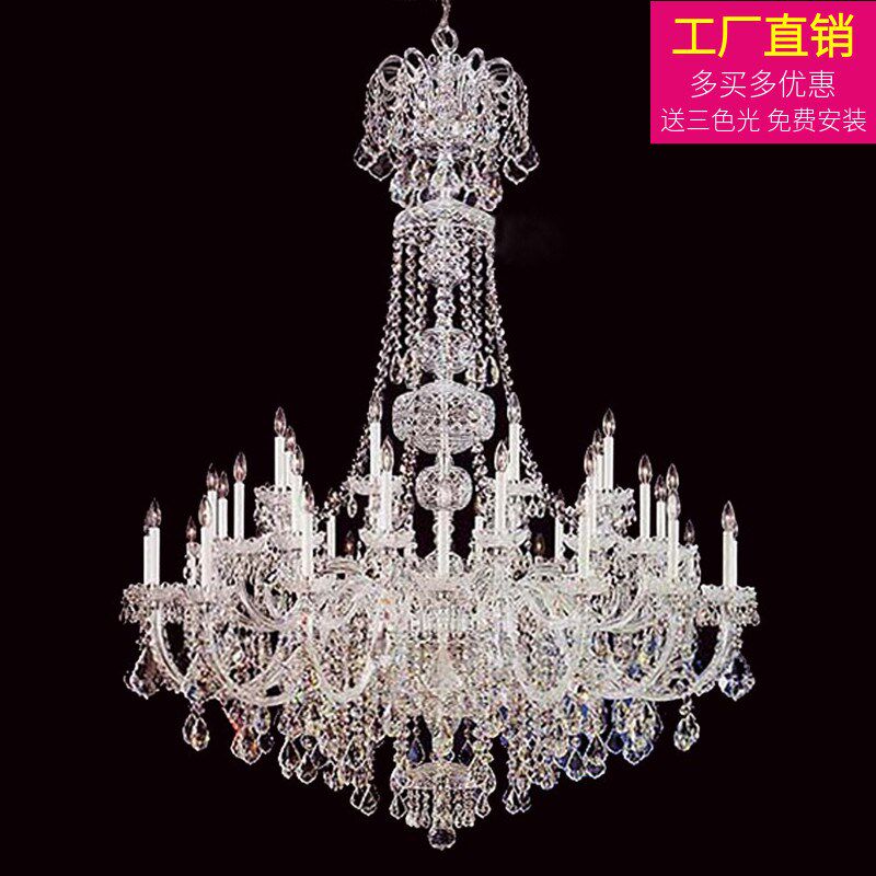 覆式楼大吊灯别墅奢华大气客厅灯蜡烛LED酒店工程会所婚庆长吊灯