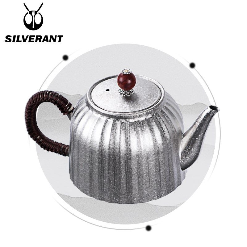 银蚁纯钛茶壶户外露营功夫茶具带滤网家用泡茶器便携钛金属钛茶具