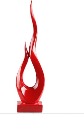 树脂工艺品创意摆件抽象火焰办公室桌面摆设卧室客厅工艺术品装饰