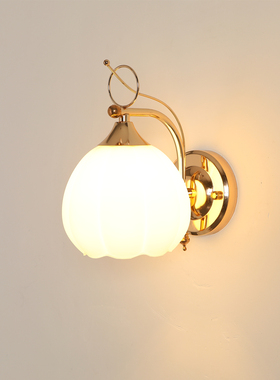 LED卧室床头灯现代简约新款TM精灵带遥控金色客厅楼梯过道墙壁灯