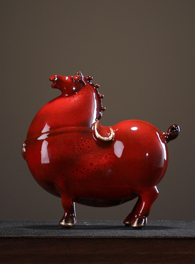 汉鸿 创意招财摆件唐马办公室客厅书房桌面装饰摆设品家居工艺品