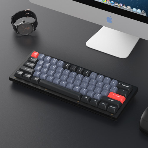 Keychron V4黑透61有线机械键盘 RGB双色PBT键帽多平台适用