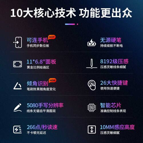 磨墙砂轮片绘王H1161数位板可连接手机手绘板写字板手写板电