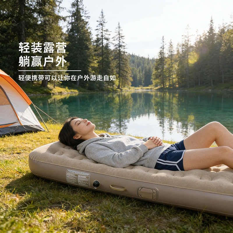 自动充气加高床垫户外露营帐篷充气垫家用一键加厚家庭宿舍折叠图片