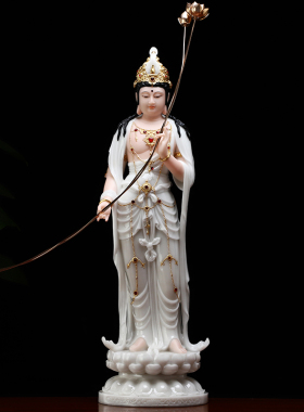 新品汉白玉西方三圣佛像观音菩A萨家用供奉观音佛像阿弥陀佛像站