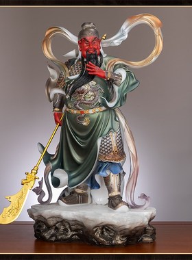 极速汉白玉彩绘伽蓝韦陀菩萨x左右护法神寺庙佛堂佛像韦驮关公武