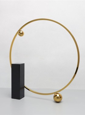 极速新中c式金属烛台几何铁艺摆件样板房售楼部卧室书房客厅桌面