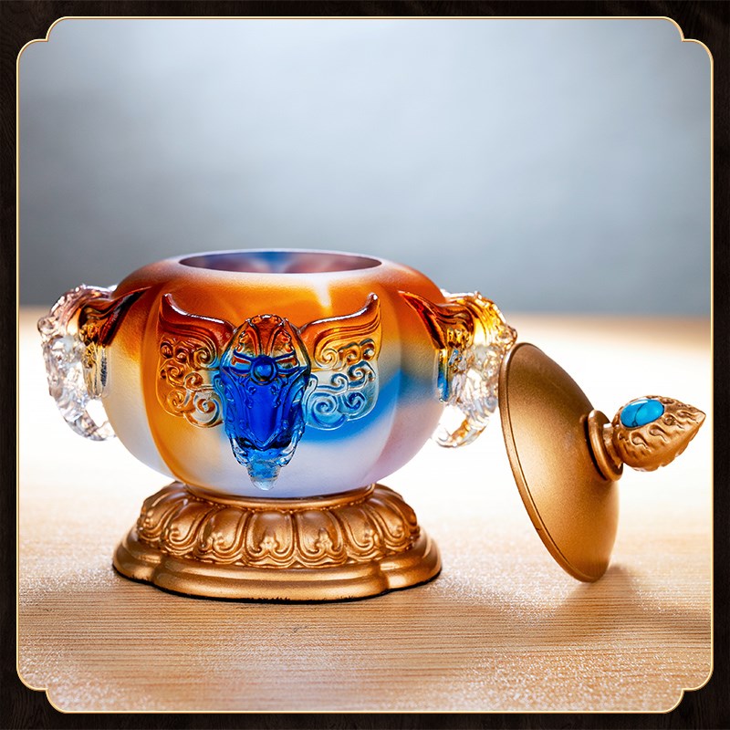 极速台湾琉璃供水j杯观音菩萨财神爷佛前净水杯家用供奉圣水杯佛