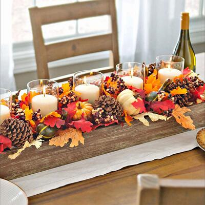 极速50Pcs/Set Fall Holiday Decoration Pumpk and MUaple Leave