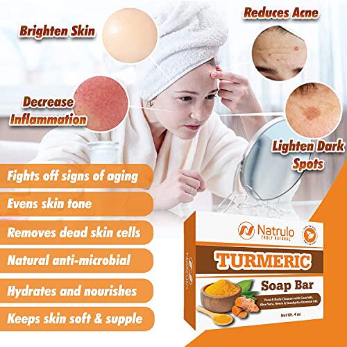 极速Natural Turmeric Soap Bar forD Face & Body  Turmeric S