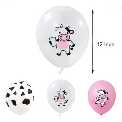 新品10/20pcs White Animal Cow LateEx Balloons Cow Helium Bal