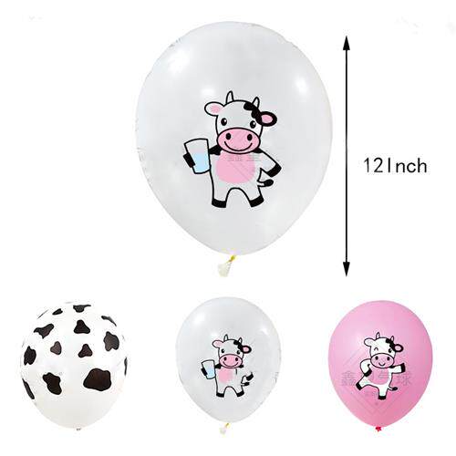 新品10/20pcs White Animal Cow LateEx Balloons Cow Helium Bal
