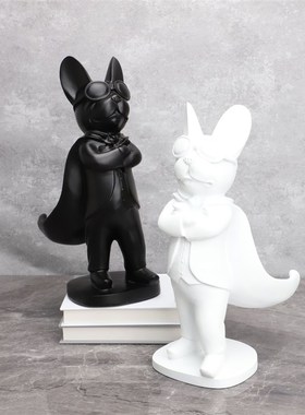 极速欧式创意树脂站立披风狗样板房售楼部K卧室客厅书房桌面家居