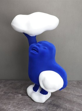 极速欧式树e脂云朵人植绒笑脸人样板房售楼部卧室客厅玄关饰品摆