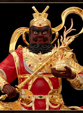 极速纯铜鎏金赵公l明神像店铺开业招财武财神赵元帅五路财神招财