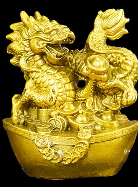 新品十二生肖黄铜摆件元宝鼠牛虎兔D龙蛇马羊猴鸡猪狗中式工艺品