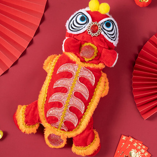 极速抖音同款狗狗舞m狮衣服泰迪法斗柯基搞笑狮子装宠物秋冬装加