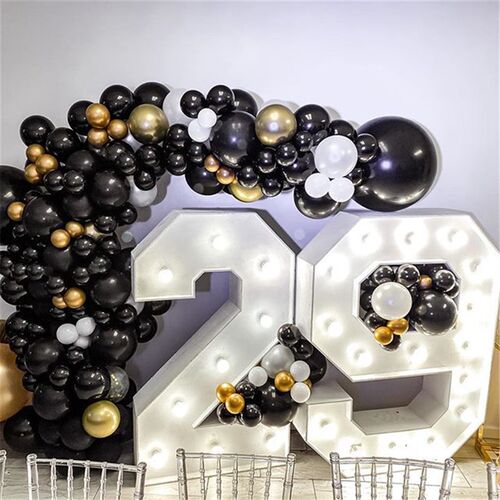 新品5/10/12/18 Inch Black Balloons FlHashing Metallic Balloo
