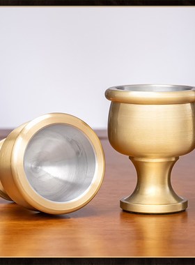 极速家用纯铜供酒杯财神爷关公佛前供奉水杯茶杯小酒W杯拜老爷杯