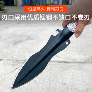 极速军印尖铲子多功能园艺铲矛锰钢淬H火矛头户外祖鲁枪开山斧劈