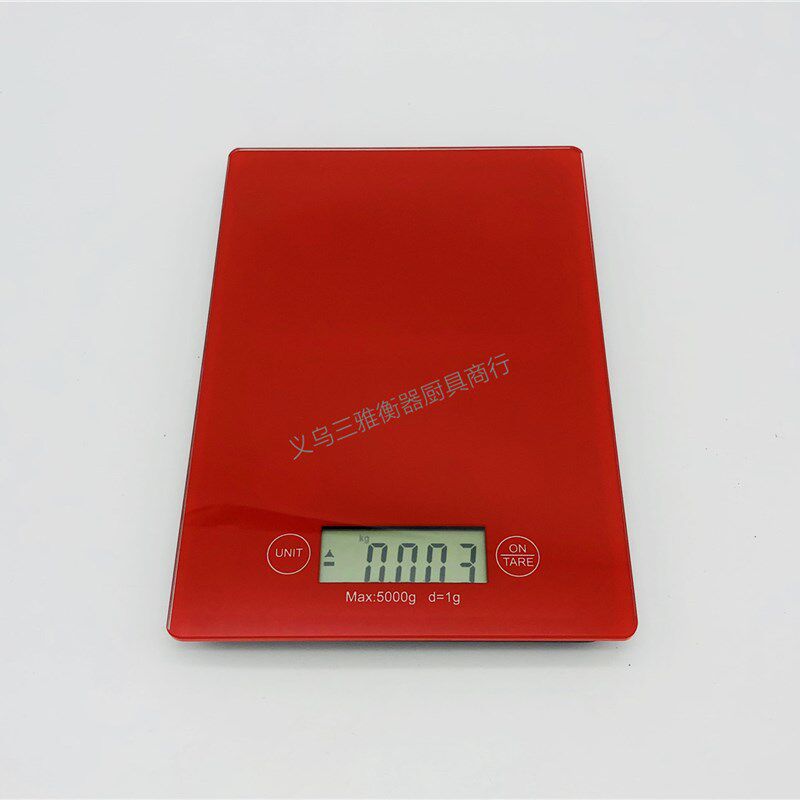 优质长方形玻璃面板精准电子厨房秤小台秤烘焙秤 称5千克精度1克