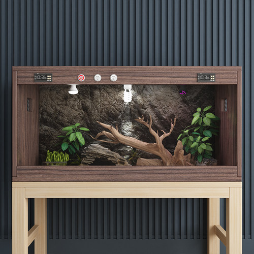 陆龟饲养箱鬃狮蜥蜴爬宠虫专用恒温箱智能温控养殖保温大型实木箱