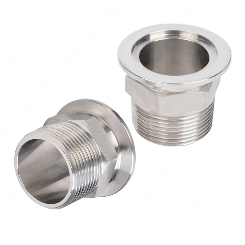 304不锈钢真空六角外丝接头kf40快接25快装16卡盘管件外螺纹焊接