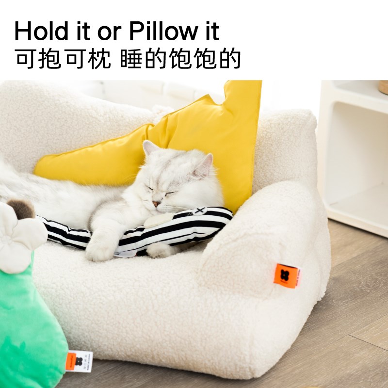 喵乎汪也猫枕头猫咪狗狗垫子猫用宠物专用枕头小睡觉用狗冬季保暖
