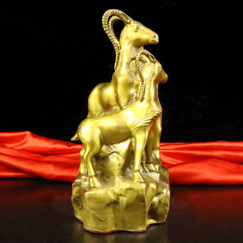 纯铜三羊开泰摆件生肖羊招财聚宝盆三阳开泰家居客厅酒柜桌面摆设